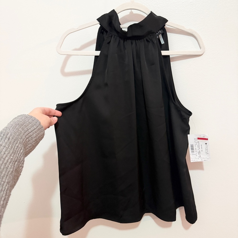 1.State‎ Black Halter Tie Back Blouse NWT Size Medium